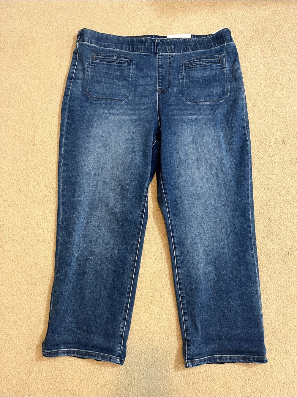 Westbound Petites 16P Pull-On Crop Jeans | High Rise Slim Leg Tummy Control NWT